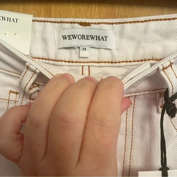 WeWoreWhat NEW Stretch Twill Denim Icon Jean in Classic White 25” - Picture 10 of 10